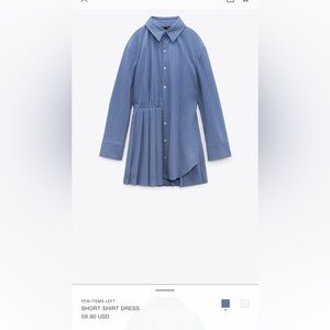 Zara Short Shirt Dress Size:XS